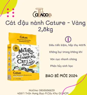 Cát vệ sinh đậu nành cho mèo Natural Tofu & Bentonite Vàng-2.8kg