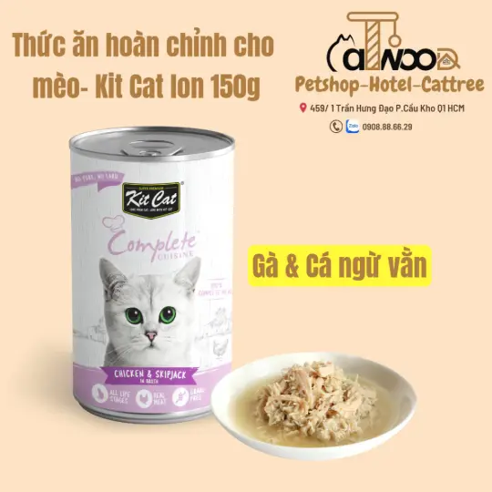 Thức ăn hoàn chỉnh Complete Cusine cho mèo Kit Cat- Lon 150gr