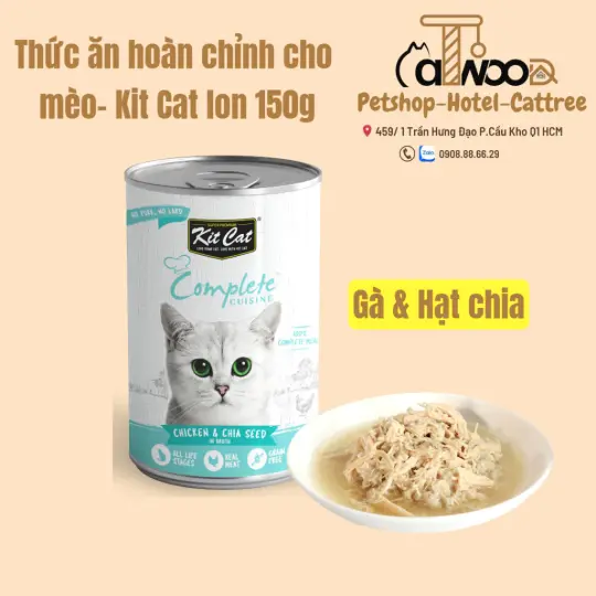 Thức ăn hoàn chỉnh Complete Cusine cho mèo Kit Cat- Lon 150gr