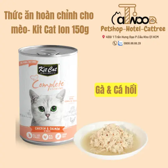 Thức ăn hoàn chỉnh Complete Cusine cho mèo Kit Cat- Lon 150gr