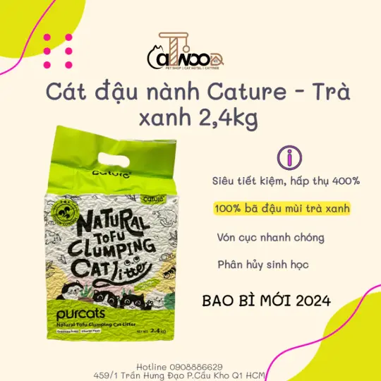 CÁT VỆ SINH CATURE ĐẬU NÀNH HƯƠNG TRÀ XANH 6L